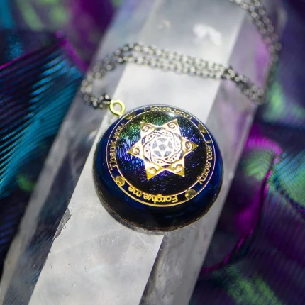 Sacred Geometry Orgone Energy Pendant featuring the Star of David, offering spiritual protection, energy balance, and higher wisdom.