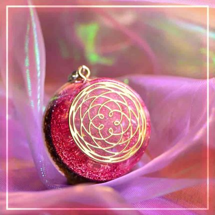 Pink orgone energy pendant,rose quartz jewelry