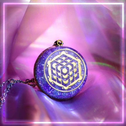 purple quartz jewelry,crop circle necklace,orgonite