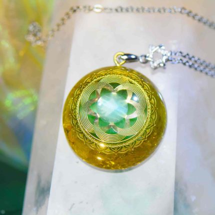 Yellow GemStone Orgonite Necklace
