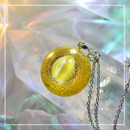 Wealth Stone Amulet,yellow opal necklace,crystal healing necklace
