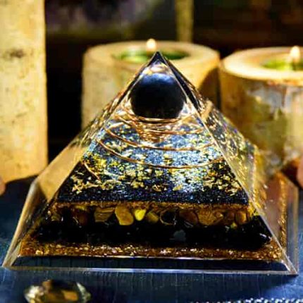 tiger eye stone pyramid,metal spiral coil orgonite pyramid