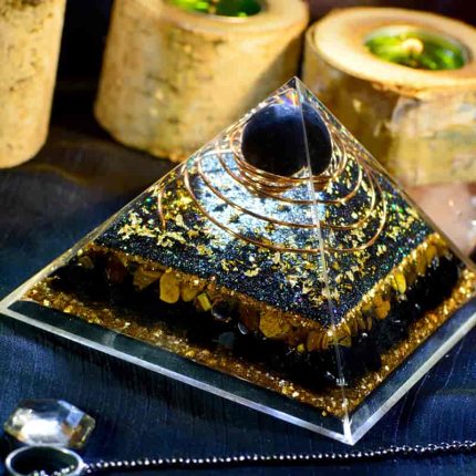 black gold orgone pyramid,obsidian ball orgonite