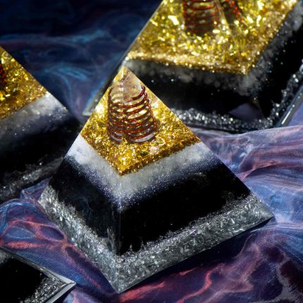 black tourmaline orgone pyramid,double helix crystal column