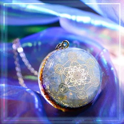 Sacred geometry jewelry,7 chakra necklace,orgonite pendant