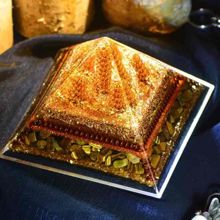 Tiger Eye Stone Orgonite Pyramid