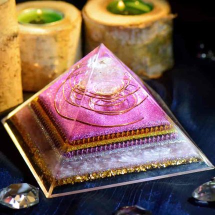 Pink Quartz Orgone Pyramid