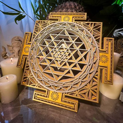 handmade yantra wood painting