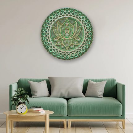 green lotus decor painting