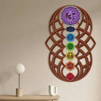 7 chakra art. chakra wood painting,3d chakra wall art