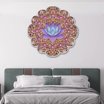 Mandala Art_Lotus Decor_Wooden Lotus