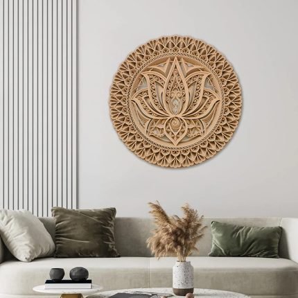 wood lotus decor